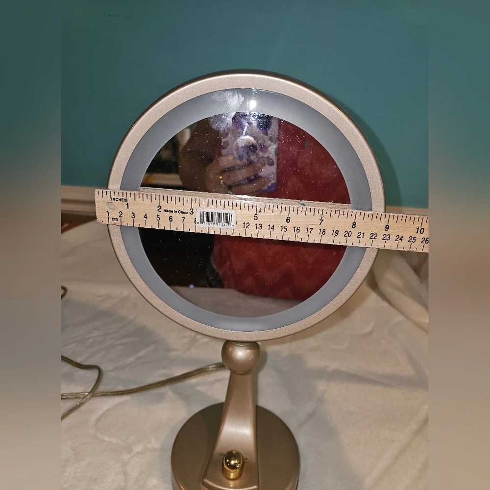 Vintage Conair Double Sided Gold Metal 4 Mood Light Setting Vanity Mirror